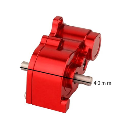 Ultra Light LCG Metal Transmission Low Speed Gearbox with Motor Gear for 1/10 RC Crawler SCX10 TRX4 TRX-4 RC4WD Capra Upgrade Part (red) - color: red