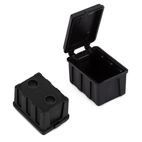 RC Simulation Mini Luggage Case Storage Box Toolbox for 1/10 RC Crawler TRX-4 SCX10 CC01 D90 Redcat Gen8 (Black)
