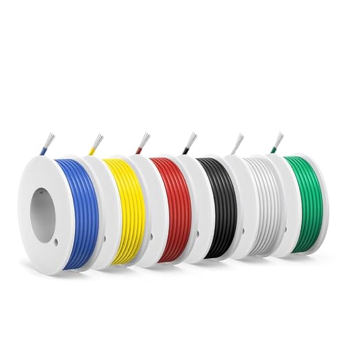 24 awg Wire,24 awg Silicone Electrical Wire -SCHDRA 24 Gauge Tinned Copper Wires(6 Colors 30ft Each Color)(OD: 1.6 mm),Stranded Wire-for Electronics, DIY Projects, Automotive Wiring - size: 24AWG Silicone Electrical Wire-30FT