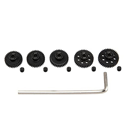 5Pack ShareGoo Steel 48P 3.175mm Pinion Gear Sets 33T 34T 35T 36T 37T fit 3.175mm (1/8-Inch) Shaft Compatible with Arrma HPI Kyosho Losi Axial Traxxas Tamiya Associated 1/10 RC Car Monster Truck Buggy