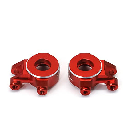 Treal Aluminum 7075 Front Steering Knuckles Set (2P) L&R CNC Machined Upgrades Compatible with 1/18 TRX4M (Red) - color: Red