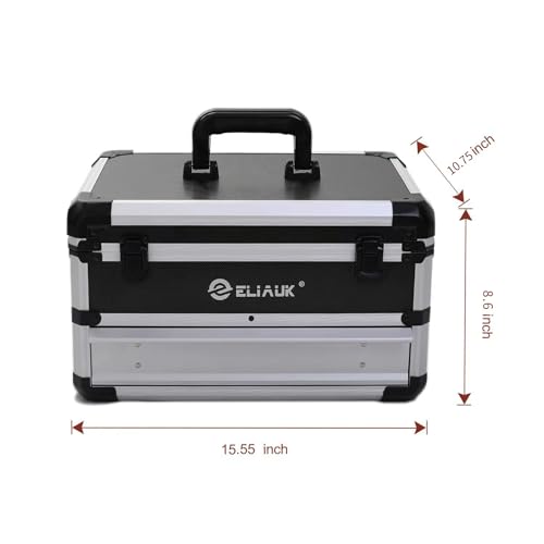 E ELIAUK Tool Box Tool Organizer Storage Cabinet Carry Case Tool box with DrawersSilver - color: Silver