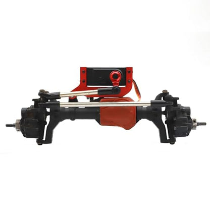 RC Car Axle Servo Mount Stand, CNC Aluminum SOA 4-Link Suspension Servo Mount, Compatible with Traxxas TRX4 1/10 RC Crawler Car, Non-Destructive Axle Servo Conversion Upgrade - color: Red