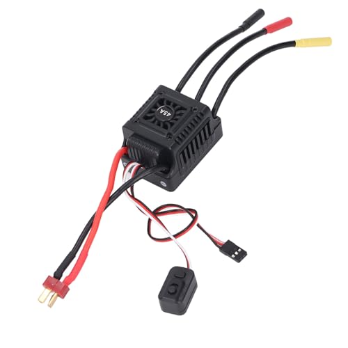 Brushless RC ESC Water Proof Electronic Speed Controller for 1/10 1/12 1/14 1/16 RC Cars, 2 to 3S Lipo Battery Compatible, High Performance, Easy Installation (45A)
