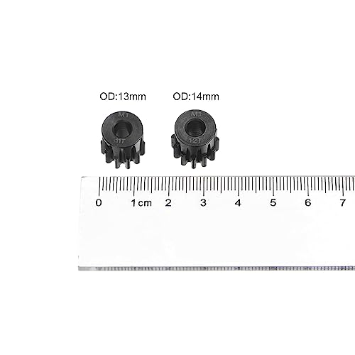 HARFINGTON Mod 1 M1 Pinion Motor Gear Set 2pcs 11T 12T Fit 5mm RC Motor Shaft M1 Pitch Gears for RC Car, with Hex Key - style: 11T 12T