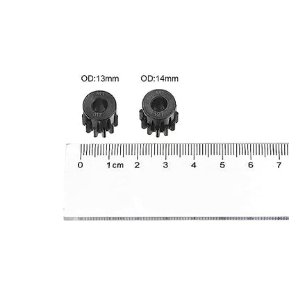 HARFINGTON Mod 1 M1 Pinion Motor Gear Set 2pcs 11T 12T Fit 5mm RC Motor Shaft M1 Pitch Gears for RC Car, with Hex Key - style: 11T 12T