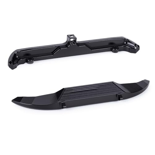 Aluminum Front & Rear Bumper Set for 1/30 Scale RC Crawler Chassis, CNC Upgrade Bumpers with Mounting Screws (Black/Red) (Black) - color: Black