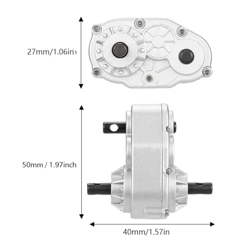 RC Transfer Case, RC Crawler Metal Transfer Gearbox 50x40x27mm/1.97x1.57x1.06in Model Vehicle Replacement Accessory for 1/10 RC Crawler Car