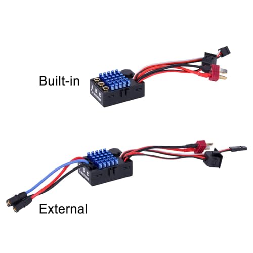 35A Sensorless HSP Brushless ESC 5V/2A BEC Waterproof Electric Speed Controller for 1/18 1/16 1/14 Drifting Short-Course Truck Wltoys HSP Upgrades Monster Truck (Built-in)
