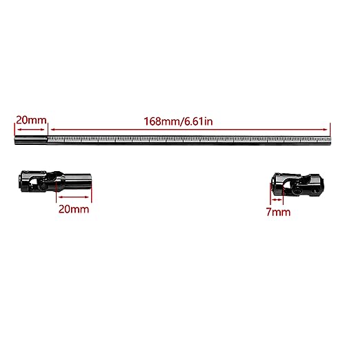 Steel Cut to Length Driveshaft Universal Joint Drive Shaft for 1/10 RC Crawler LCG Rigs Sportys Scalers Capra SCX10 Pro 68-229mm, 2PCS (Black) - color: Black