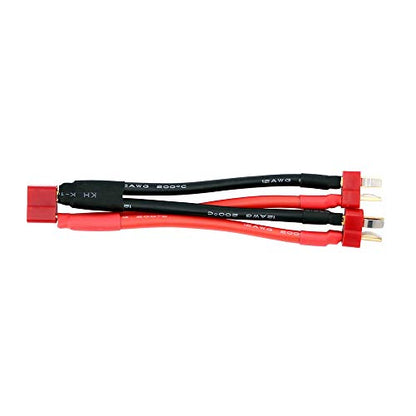 2pcs T-Plug Parallel Y- Harness 12awg 2 Male 1 Female for Lipo RC Battery ESC(B100-2)