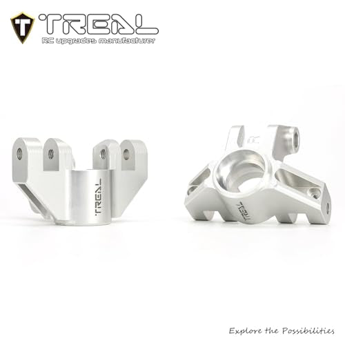Treal Aluminum 7075 Front Steering Knuckels for Losi LMT (Silver) - color: Silver