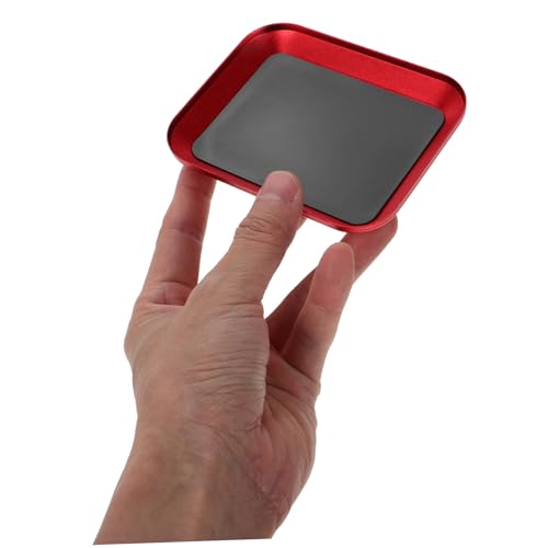 Magnetic Screw Storage Tray Aluminum Alloy Parts Organizer for Garage Home and Model Crafting Efficient Precision Design with Separated Slots Red - color: Red