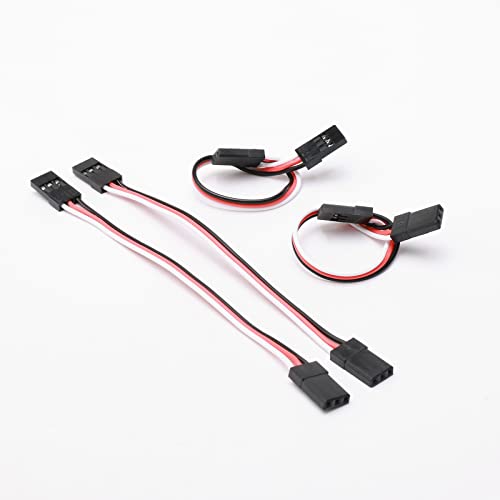 SD Racing Parts Servo Extension Cord Cable 100mm 10cm Male to Male 3-Pin for Futaba Servo Wire Pack of 10