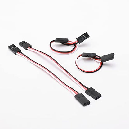 SD Racing Parts Servo Extension Cord Cable 100mm 10cm Male to Male 3-Pin for Futaba Servo Wire Pack of 10