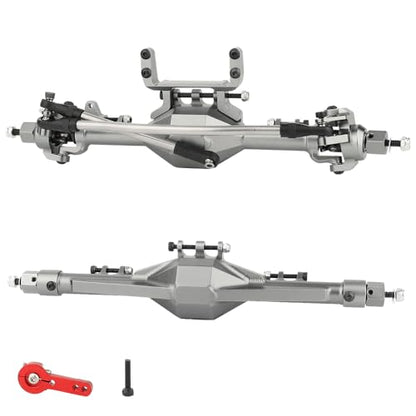 CNC Metal Front and Rear Straight Complete Axle for 1/10 Axial SCX10 II 90046 90047 RC Crawler Car New Upgrade Parts (Titanium) - color: Titanium