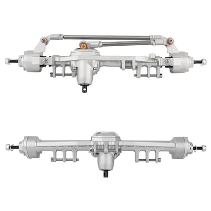 CNC Metal Front and Rear Portal Axles for 1/10 RC Crawler Car Axial SCX10 III AXI03006 AXI03007 Wrangler JL AR45 Axle Upgrade Part (Silver)
