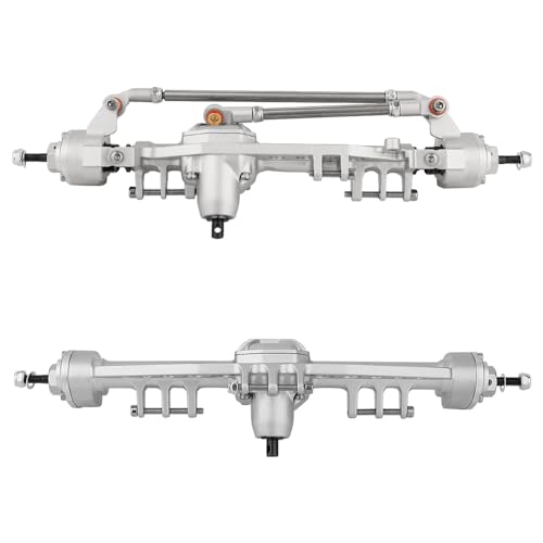 CNC Metal Front and Rear Portal Axles for 1/10 RC Crawler Car Axial SCX10 III AXI03006 AXI03007 Wrangler JL AR45 Axle Upgrade Part (Silver)