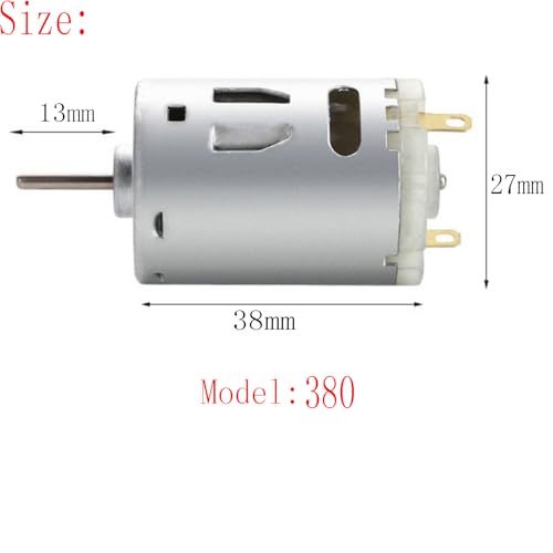 6-12V 10000RPM Mini DC Motor 380 High Torque Gear Motor for RC Boat Model Smart Cars DIY Toys - (2 PCS) - size: 380