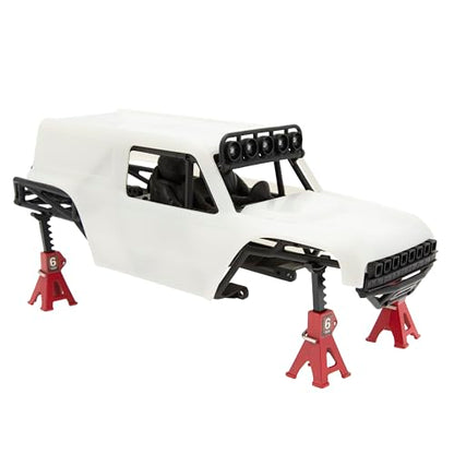 MEUS Racing MB18 TRX4M Body & Chassis Kit for Traxxas TRX4M Defender Bronco K10 F150 High Trail 1/18 RC Crawler Upgrades Parts (White) - color: White