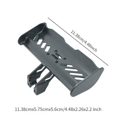RC Tail Wing Aluminum Rear Spoiler Sturdy 1:14 1:12 Modification Tail Wing Bracket For 144001 124019 144016 4001R, Black - color: Black