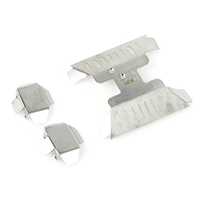 LCX Racing 1/10th RC Crawler Car Stainless Steel Guard Board, Skid Plate Armor & Axle Guard, Protector Skid Plate Axle Guard Set for Axial Capra UTB10, Upgrades Parts Accessories