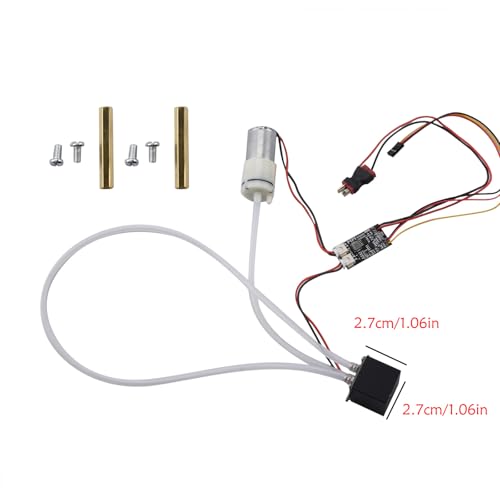 RC Car Simulation Exhaust Smoke Generator 1/10 Metal Generation Exhaust with Split Air Pump and Smoke Control Circuit Board RC Car Accessory for Axial SCX10 III 1/10