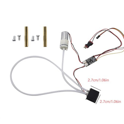 RC Car Simulation Exhaust Smoke Generator 1/10 Metal Generation Exhaust with Split Air Pump and Smoke Control Circuit Board RC Car Accessory for Axial SCX10 III 1/10