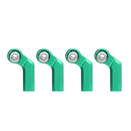 4PCS RC Link Rod Ends M4 Curved CW Alloy 7mm Ball Head Set Steering Upgrade Replacement Parts for 1/10 Scale Model Cars with Clockwise Thread Design Enhanced Performance (Green) - color: Green