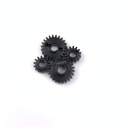 RC Steel 13/24T,14/23T,15/22T Overdrive & Underdrive Portal Gears Set for Redcat Ascent-18 1/18 Rock Crawler Car Upgrade Parts - size: 14+23T