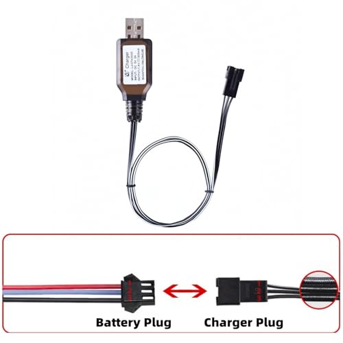 7.4V SM-3P Charger 3-Pin 2S li-on li-po USB Battery Charger with Protection Board for RC Car Boat Drone Shark Vacuum 2 Pcs