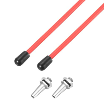 uxcell 320mm Plastic Protection Antenna Tube, RC Antenna Tube with Mount and Cap for RC Car Boat Drone Receiver(Silver, Red, 2 Pcs) - color: Silver Tone Red, size: 320mm