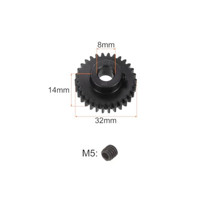 uxcell Mod 1 30T Pinion Gear 8mm Bore Hardened Steel Motor Rack Spur Gear for RC Car Truck Gear Drive