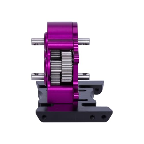 Dual Transmission Dig Overdrive Gearbox with Delrin Skid for 1/10 RC Crawler LCG Cheater Rigs Capra SCX10 PRO Upgrade (Purple)