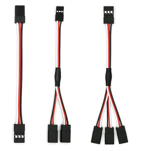 15PCS RC Servo Y Extension Cable 3-Pin Male to Dual Female Y Harness Splitter, 200mm Servo Extension Wire Compatible with JR Futaba JST for RC Car Airplane Helicopter - style: 1 Male to 2 Female