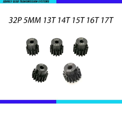 32P 5mm Pinion Gear Set 13T 14T 15T 16T 17T with Hex Key for Arrma 4s 3s Bigrock Grantie Senton Typhon Vorteks Kraton Mojave Outcast Fury Quake Upgrades Parts