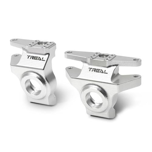 Treal High-Strength 7075 Aluminum Front Knuckles (2pcs Set) CNC Machined Upgrades, Compatible with Vanquish H10 Optic RC Crawler(Silver) - color: Silver