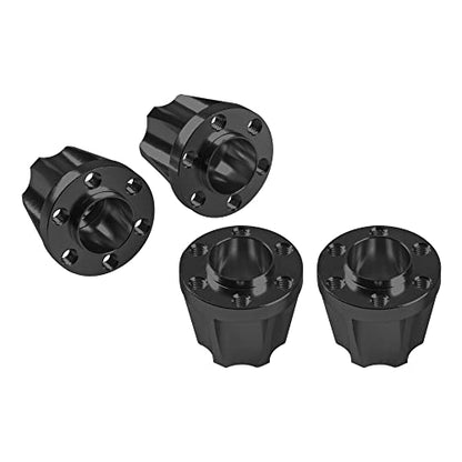 Metal RC 12mm Wheel Hex Hub Extension Combiner Compatible with 1.9/2.2inch Wheel Rim Axial SCX10 Traxxas TRX4 D90 1/10 RC Crawler (18mm, Black) - color: Black, size: 18mm