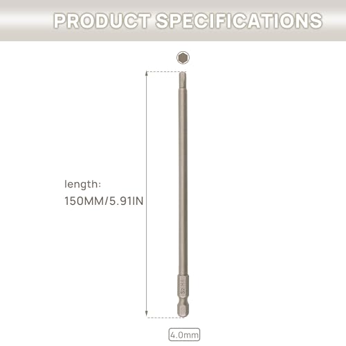 RC Hex Bit 4mm for Electric Screwgun/Power Drill(3pcs Hex 4mm) | 6 Inch Power Bits,Hex Head Allen Wrench Drill Bit Set,Professional Grade ¼ Inch Hex Shank for Screwdrivers,High Quality Steel - size: 4MM * 3PCS