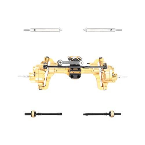 RCAWD Fourth Version Brass SCX24 Front Portal Axles, Wide Axle, Highly Rigid Driveshaft, Thickened Screws for Axial 1/24 SCX24 & AX24 Series Upgrades Parts Gold - color: Front Gold