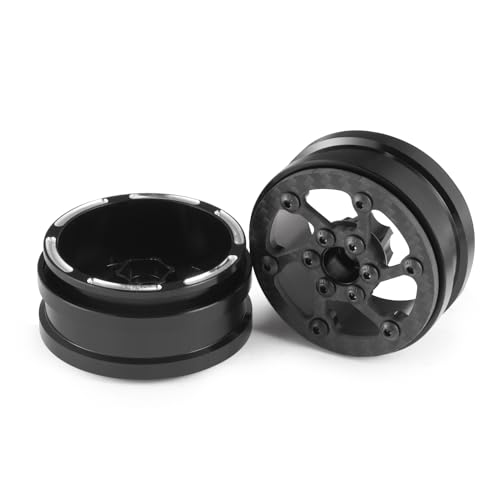 Beadlock Wheel Rims 4PCS 1.9" Upgraded Carbon Fiber Aluminum Wheel Hub Compatible with 1/10 RC Crawler Gen8 TRX-4 Axial VS4-10 Capra SCX10 RC Car Accessories (Patten F) - color: Patten F