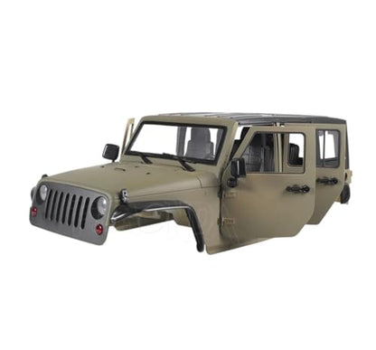 1/10 Jeep Hard Body Shell kit,Open Car Shell Kit 313mm Wheelbase for RC Crawler Car Axial SCX10 SCX10 II 90046 90047 RGT EX86100 (Army Green) - color: Army Green