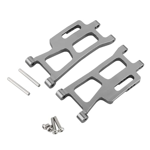 Aluminum Front Rear Swing Arm & Steering Knuckle C-Hub Kit Compatible with 1/14 MJX Hyper Go 14210 14209 H14BM RC Upgrade Parts (Gray) - color: Gray