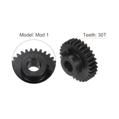 uxcell Mod 1 30T Pinion Gear 8mm Bore Hardened Steel Motor Rack Spur Gear for RC Car Truck Gear Drive