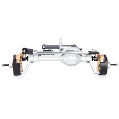  Front Rear Portal Axle Set CNC Aluminum & Brass 4WS Axles for 1/10 RC Crawler Axial Capra 1.9 UTB Cheater Rigs LCG Chassis Upgrade Parts (Silver Front) - color: Silver Front