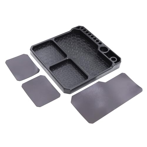 RC Silicone Screw Tray with Magnetic Pad - High-Temperature Resistant Storage Box, Suitable for 1/10, 1/18, 1/24 RC Cars, Boats, Airplanes, Tools, and Parts