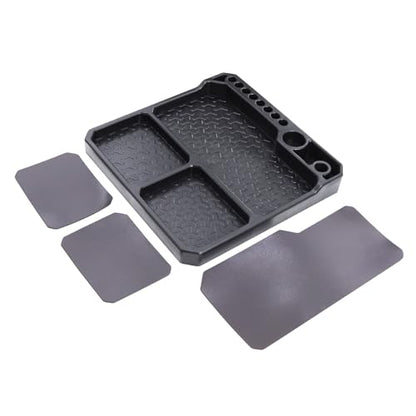 RC Silicone Screw Tray with Magnetic Pad - High-Temperature Resistant Storage Box, Suitable for 1/10, 1/18, 1/24 RC Cars, Boats, Airplanes, Tools, and Parts