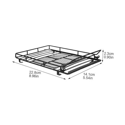 Car Roof Luggage Holder Rack for Rc Crawler Black Cargo Bracket for Simulation Accessories Lightweight Design for Easy Installation and Strong Fixation - size: 22.8X14.1cm