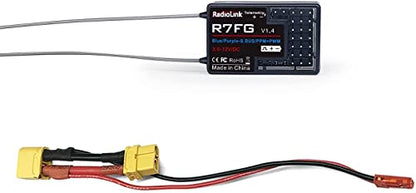 Radiolink 2.4Ghz R7FG 7 Channels Gyro Receiver with Voltage Telemetry Long Range Control, Water-Splash RX for RC Crawler Car Boat Radio Controller System RC4GS v2/RC6GS v2/RC4GS/RC6GS