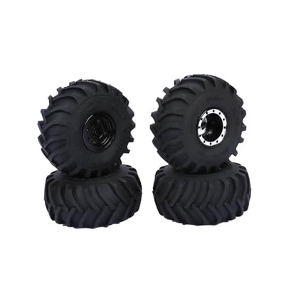 RCAWD Alloy TRX4M Monster Truck Wheel And Tires for 1/18 TRX4M Series Upgrades Part Black - color: Black